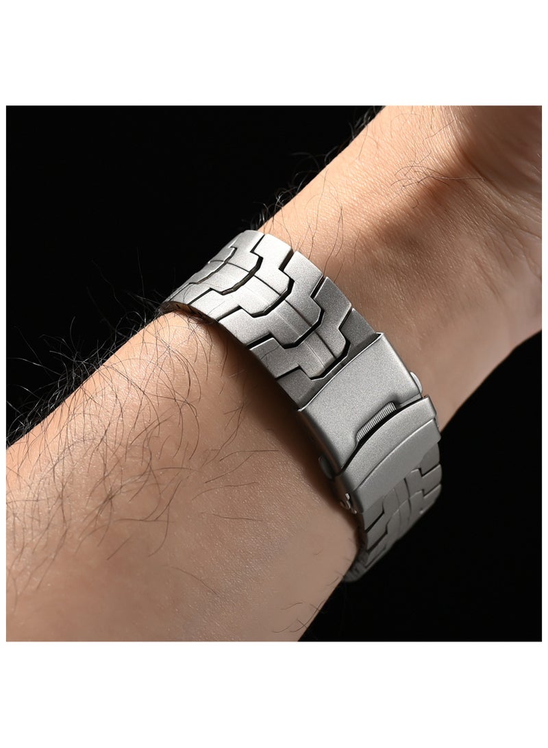 Beauenty Universal 22mm Titanium Band for HUAWEI Watch 4 3 Pro/GT 5 4 3 Pro, Luxury Titanium Metal Replacement Watch Strap for Men and Women, Titanium Color - Image 4