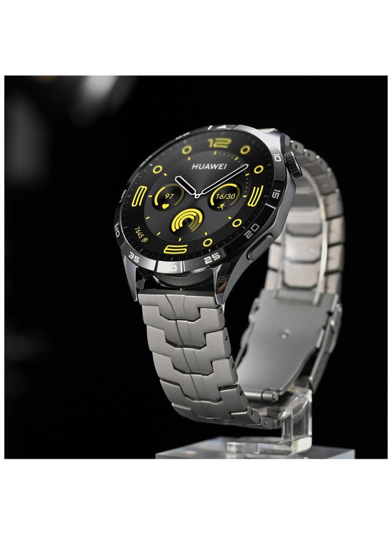Beauenty Universal 22mm Titanium Band for HUAWEI Watch 4 3 Pro/GT 5 4 3 Pro, Luxury Titanium Metal Replacement Watch Strap for Men and Women, Titanium Color - Image 3