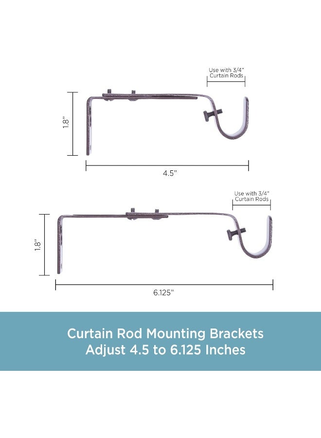 Kenney Adjustable Curtain Rod Brackets Mocha 2Pack - Image 4