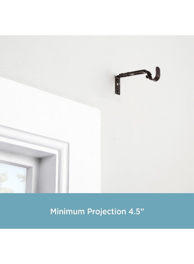 Kenney Adjustable Curtain Rod Brackets Mocha 2Pack - Image 5