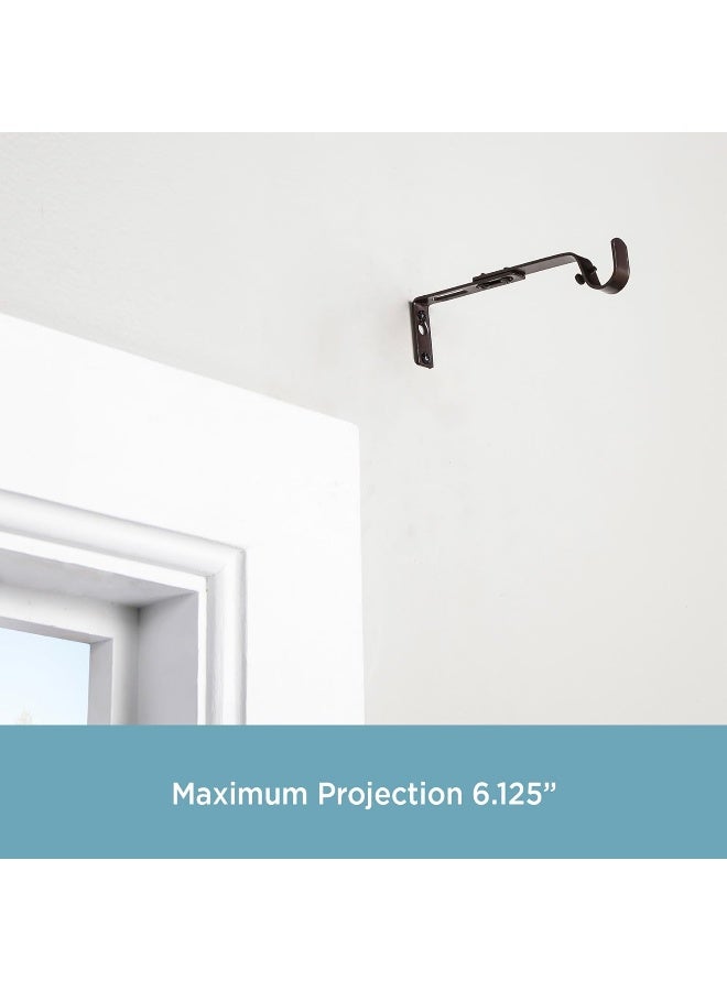 Kenney Adjustable Curtain Rod Brackets Mocha 2Pack - Image 2