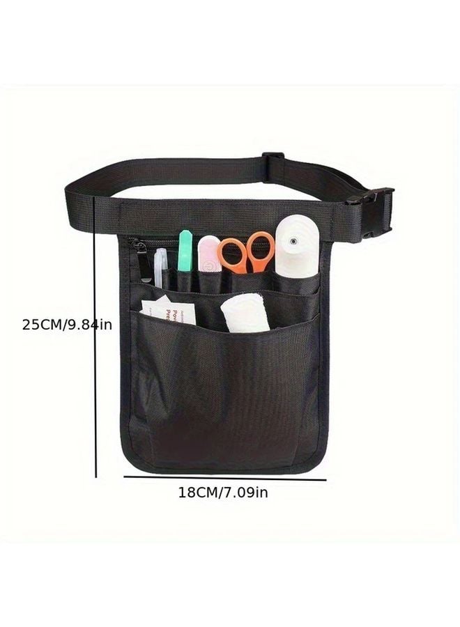 Adjustable Utility Belt Apron Multi Pocket Durable Fabric Waist Bag For Waitress Nurse Hairdresser - Image 4