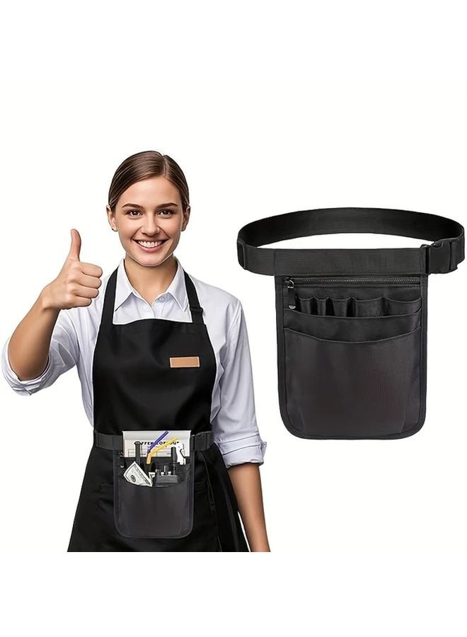 Adjustable Utility Belt Apron Multi Pocket Durable Fabric Waist Bag For Waitress Nurse Hairdresser - Image 1