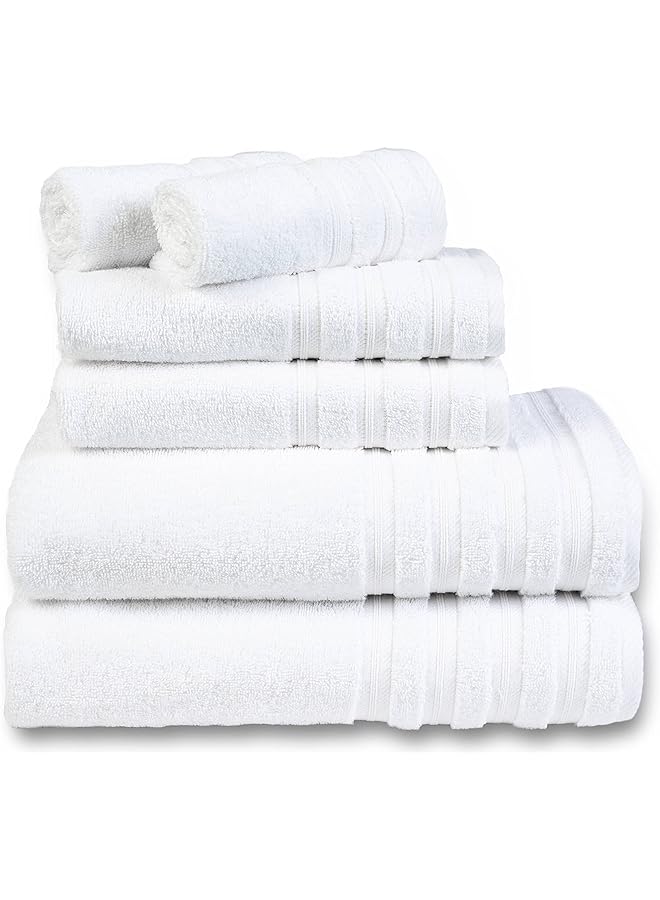 Safi Plus Towel Set Luxury Hotel Quality 600 Gsm 100% Turkish Genuine Cotton, 2 Bath Towels, 2 Hand Towels, 2 Washcloths, Super Soft & Absorbent - (Bright White, 6 Piece Towels) - Image 1