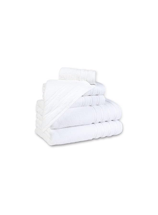 Safi Plus Towel Set Luxury Hotel Quality 600 Gsm 100% Turkish Genuine Cotton, 2 Bath Towels, 2 Hand Towels, 2 Washcloths, Super Soft & Absorbent - (Bright White, 6 Piece Towels) - Image 2