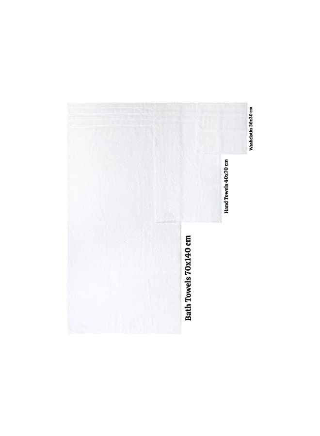 Safi Plus Towel Set Luxury Hotel Quality 600 Gsm 100% Turkish Genuine Cotton, 2 Bath Towels, 2 Hand Towels, 2 Washcloths, Super Soft & Absorbent - (Bright White, 6 Piece Towels) - Image 4