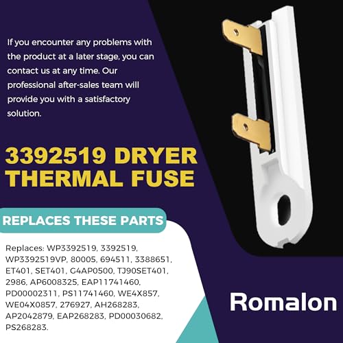 Romalon 3387747 Heating Element For Whirlpool Cabrio heating element WP3387747 Dryer Heating Element For Whirlpool GEW9250PW1 GEW9250PW0 wed5600xw0 Dryer Parts Including 279816 279973 and 3392519 By Romalon - Image 3