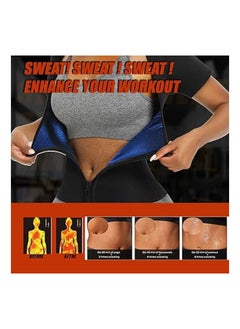 SYOSI Slimming Sauna Suit for Women Sweat, Weight Loss Waist Trainer, Gym Workout Tops Body Shaper Sweat Suits, Sweat Vest Workout Fajas, Running Sports Yoga Clothes (XL)  - Image 2