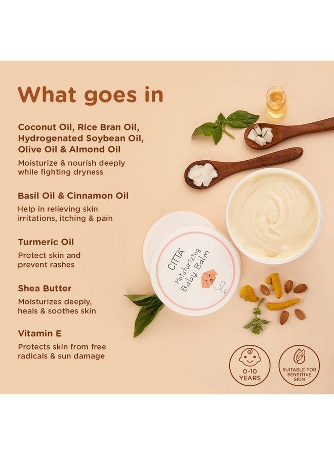CITTA بلسم مرطب للأطفال للوجه والجسم مع 8 زيوت طبيعية وزبدة الشيا؛ مرطب للأطفال للبشرة الجافة والبشرة الحساسة؛ 100 جرام - Image 4