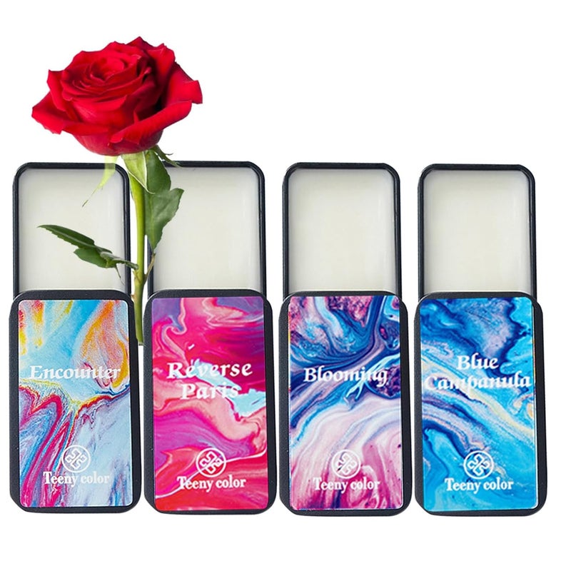 Grospe 4PCS Solid Balm Sets Solid Perfume Portable Pocket Balm Perfume Perfect for Travel Use Natural Fragrance Parfum for Men and Women Set A 