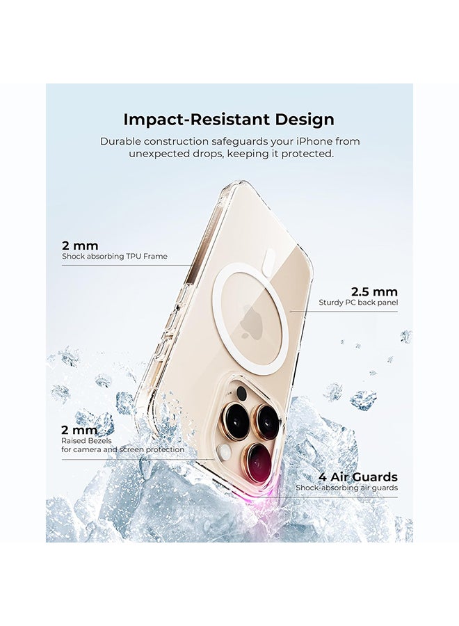 O Ozone Clear Hard Back Compatible With iPhone 16 Pro [ Compatible With Magsafe ]| Transparent Shockproof Protective Cover | Slim Hybrid PC + TPU Phone Case | Anti-Yellow, Scratch Resistant - Image 2