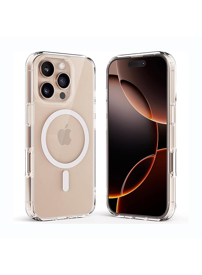 O Ozone Clear Hard Back Compatible With iPhone 16 Pro [ Compatible With Magsafe ]| Transparent Shockproof Protective Cover | Slim Hybrid PC + TPU Phone Case | Anti-Yellow, Scratch Resistant - Image 1