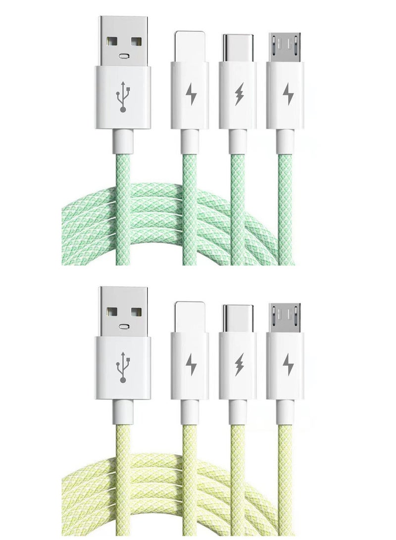 6A fast charging braided data cable three in one charging cable suitable for Apple, Huawei, Android 120W - Image 4