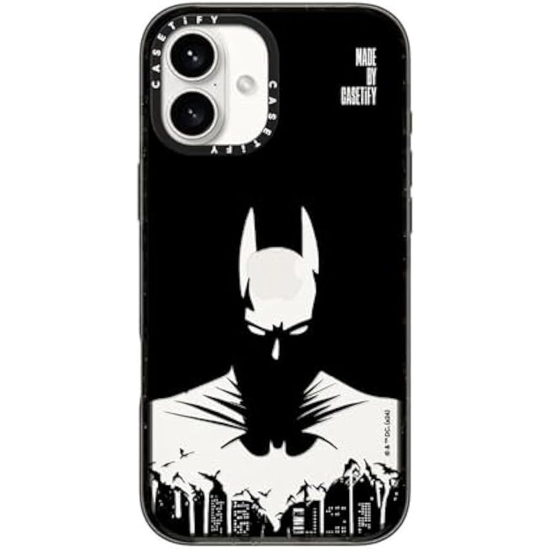 Casetify Impact iPhone 16 Plus Case 【Batman Co-Lab / 4X Military Grade Drop Tested / 8.2ft Drop Protection/Compatible with Magsafe】 - Batman Shadow - Clear Black - Image 1