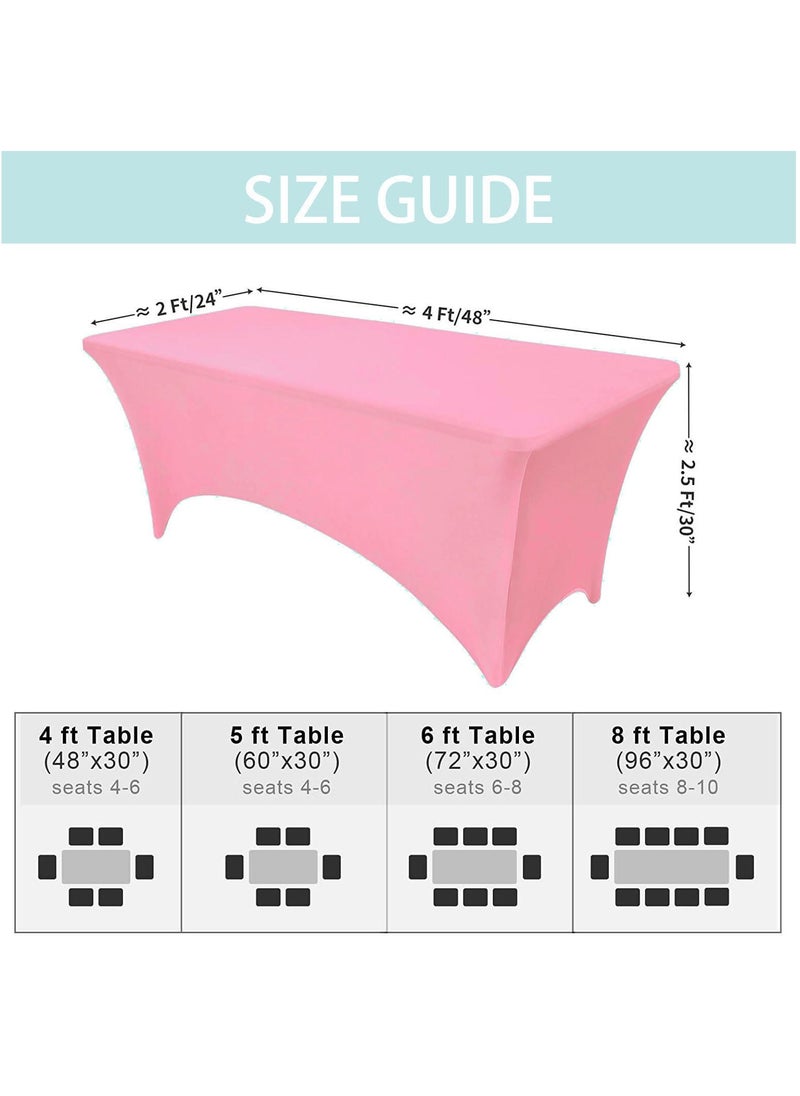 GOLDEN MILLION - Spandex Table Cloth for 4 feet Home Rectangular Table Fitted Stretch Table Cover Polyester Table Toppers - Image 1