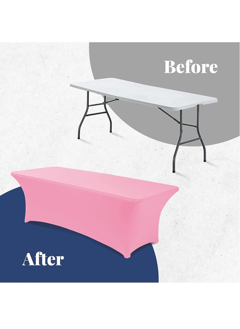 GOLDEN MILLION - Spandex Table Cloth for 4 feet Home Rectangular Table Fitted Stretch Table Cover Polyester Table Toppers - Image 1