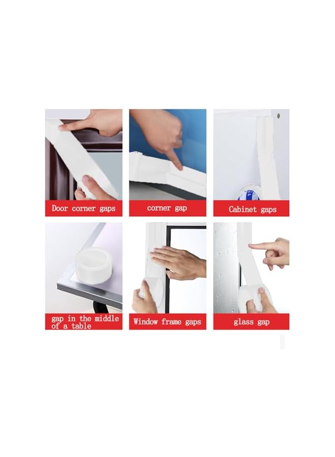 PROMASS Window Storm Sealant Tape, Window Ventilation Isolation Tape, Waterproof Sealant Tape, Strong Self-Adhesive Sealant Tape Keeps Out Cold Air, Rain, Dust (White, 2 in. x 65.6 ft.) - Image 5