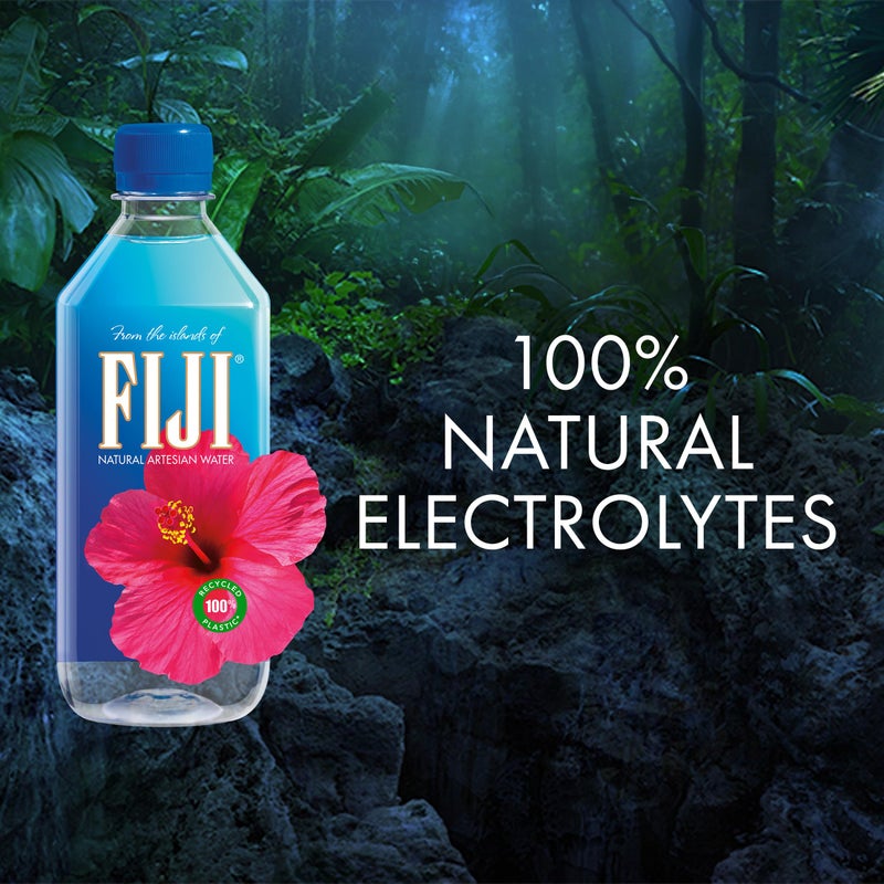FIJI Natural Artesian Bottled Water 500 mL / 16.9 Fl Ounce (Pack of 6) - 100% Recycled Plastic - Image 4