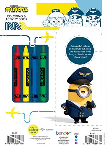 Bendon Despicable Me Minions Rise of Gru 48-Page Coloring and Activity Book with 4 Crayons 47653 - Image 3