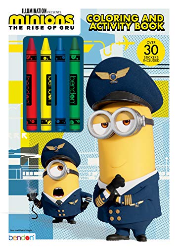 Bendon Despicable Me Minions Rise of Gru 48-Page Coloring and Activity Book with 4 Crayons 47653 - Image 1