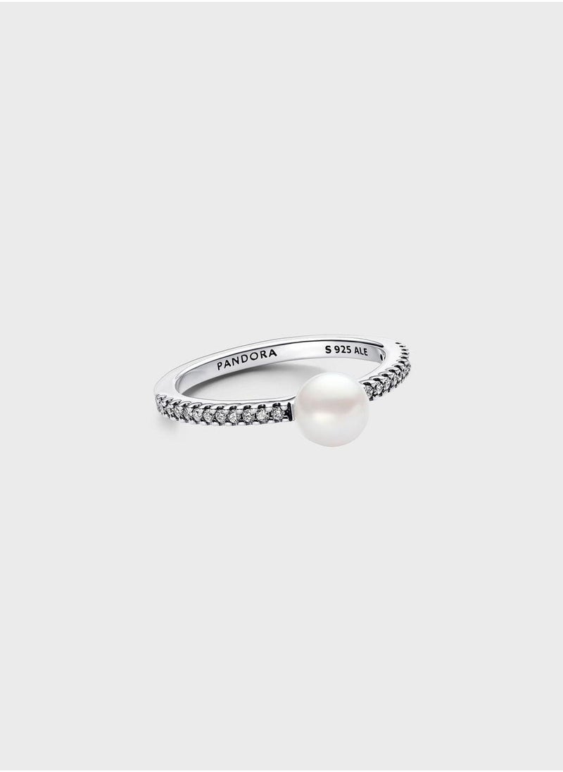 PANDORA Treated Freshwater Cultured Pearl & Pav Ring  - Image 2
