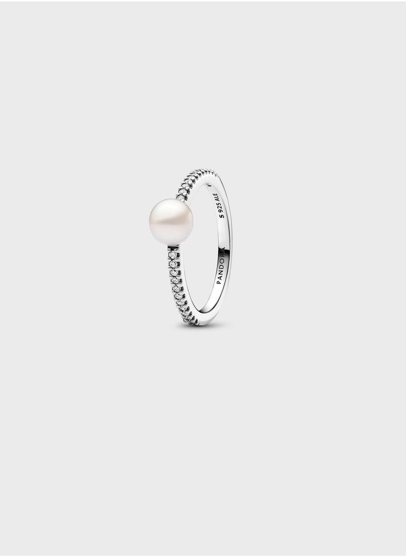 PANDORA Treated Freshwater Cultured Pearl & Pav Ring  - Image 1