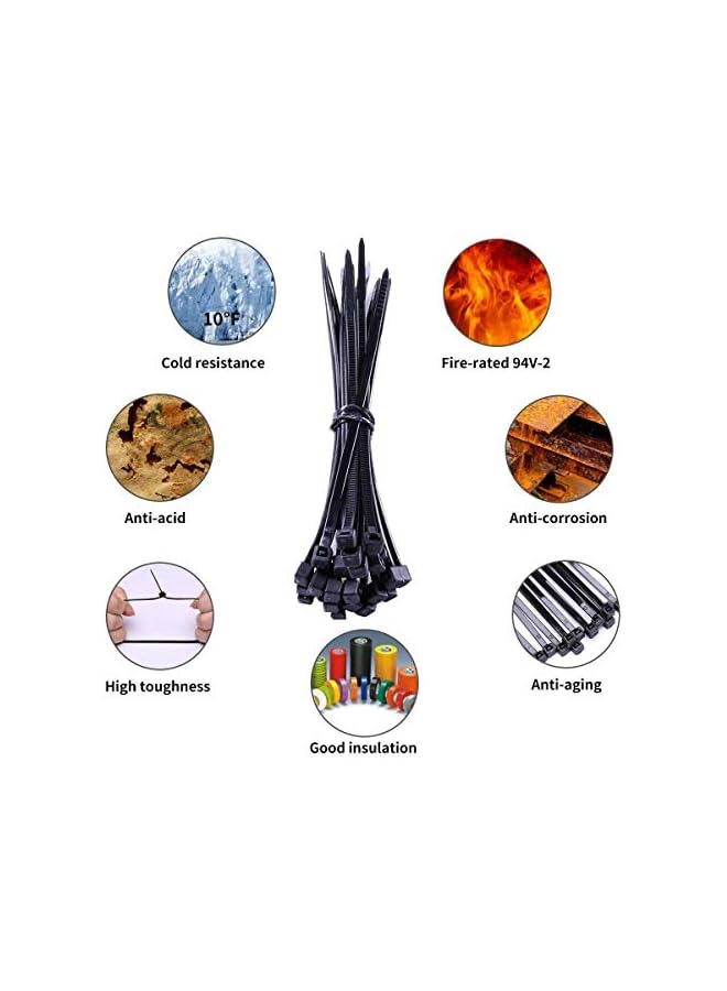 S-TOP 100PCS Nylon Cable Ties 150x2mm Cable Ties Self-Locking Nylon Small Zip Ties - Image 3