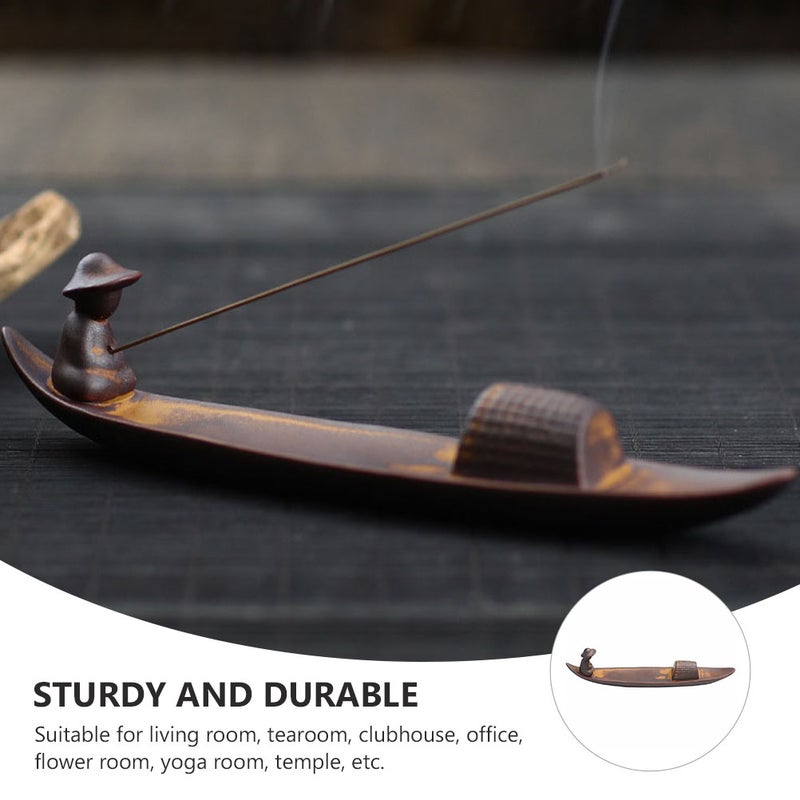 1pc Boat Incense Burner Ceramic Incense Burner Heating Burner Home Decor - Image 4