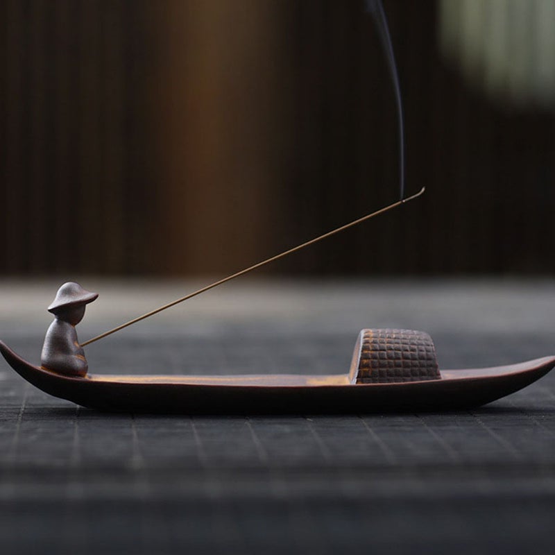 1pc Boat Incense Burner Ceramic Incense Burner Heating Burner Home Decor - Image 3