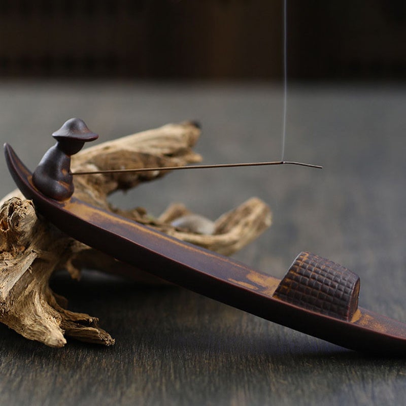 1pc Boat Incense Burner Ceramic Incense Burner Heating Burner Home Decor - Image 2