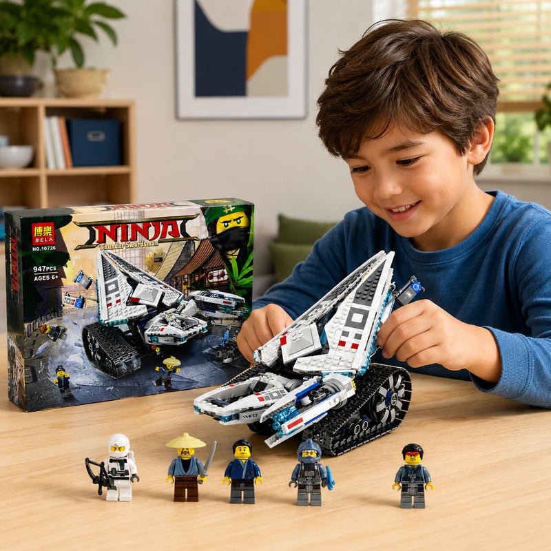 Vehicle Building Block Set, 947 Pieces - White - 10726 - Image 2