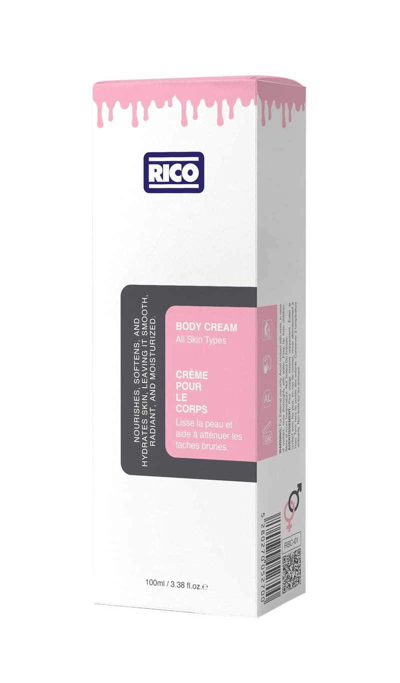 RICO SKINCARE Body Moisturizer for Dry Skin, Cream with Glycerine, Vitamin E, Dimethicone, 100ml - Image 3