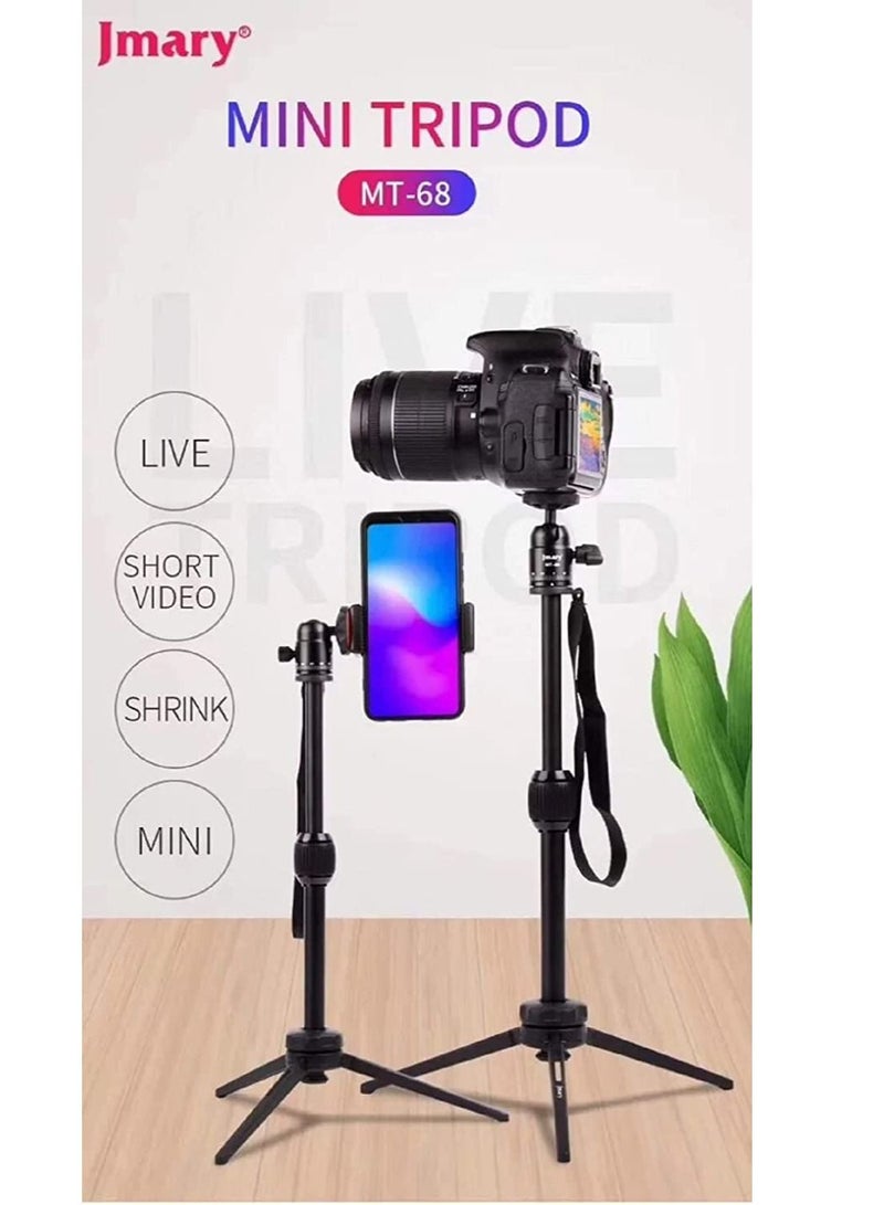 JMARY MT-68 Table-Top Extendable Foldable Tripod Stand for Mobile Phones and DSLR & Digital Cameras - Image 1