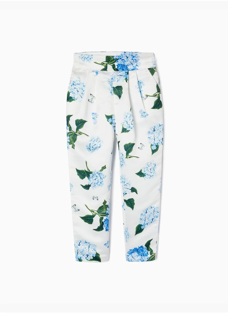 زيبي Zippy Satin Trousers With Blue Hydrangeas For Girls