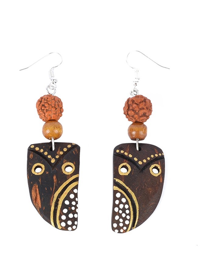 N & H Eco-friendly Handmade Jewellery Coconut Wooden Earrings Lightweight Hoopwire Earrings Bohemian Pendant Dangle Earrings Set  - Image 1