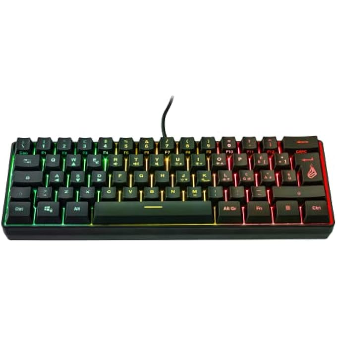 SUREFIRE KINGPIN X1 60% GAMING KEYBOARD ITALIAN, GAMING MULTIMEDIA KEYBOARD SMALL & MOBILE, RGB KEYBOARD WITH LIGHTING, 25 ANTI-GHOSTING KEYS, ITALIAN LAYOUT QWERTY - Image 1