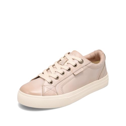 Taos Plim Soul Lux Women's Sneaker - Soft Premium Leather Lace Up Sneakers with All Day Walking Comfort and Support Oyster 8 (W) US - Image 1