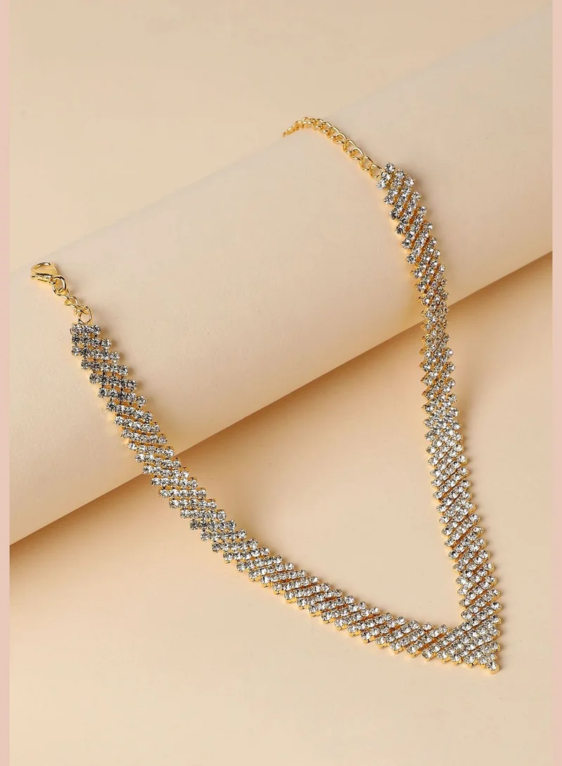 SOHI Silver Plated Designer Party Necklace For Women