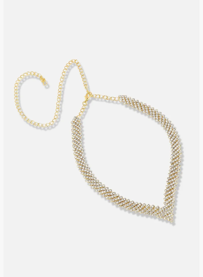 SOHI Silver Plated Designer Party Necklace For Women
