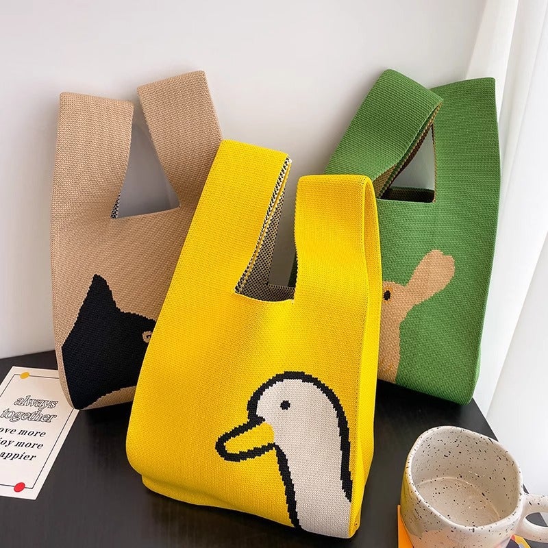 Knitted Cartoon Phone Bag Crossbody Shoulder Bag - Image 1
