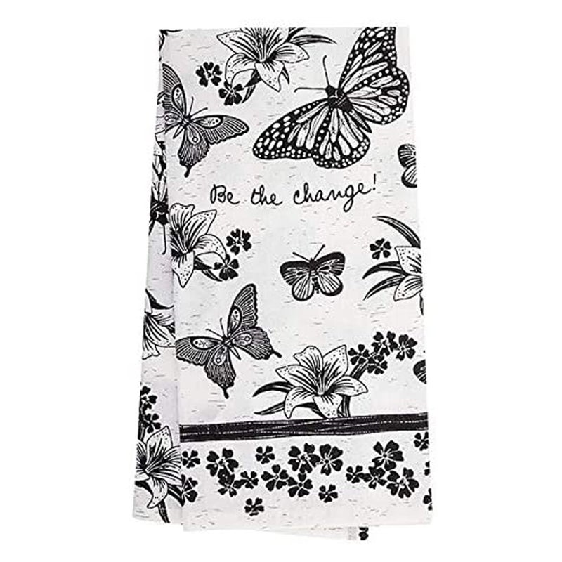 Karma Gifts Black and White Boho Tea Towels 28 L x 20 W Butterfly