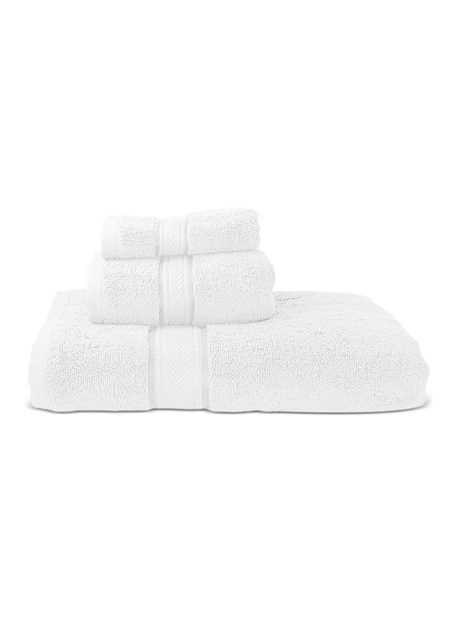 Hotel Linen Klub Hotel Linen Klub LUXURY PACK of 3  Antimicrobial  Bathroom Towel Set 100% Cotton 650 GSM Terry Dobby Border Ring Spun Super Soft Quick Dry Highly Absorbent-Bath Towel Hand Towel and Face Towel White  - Image 1
