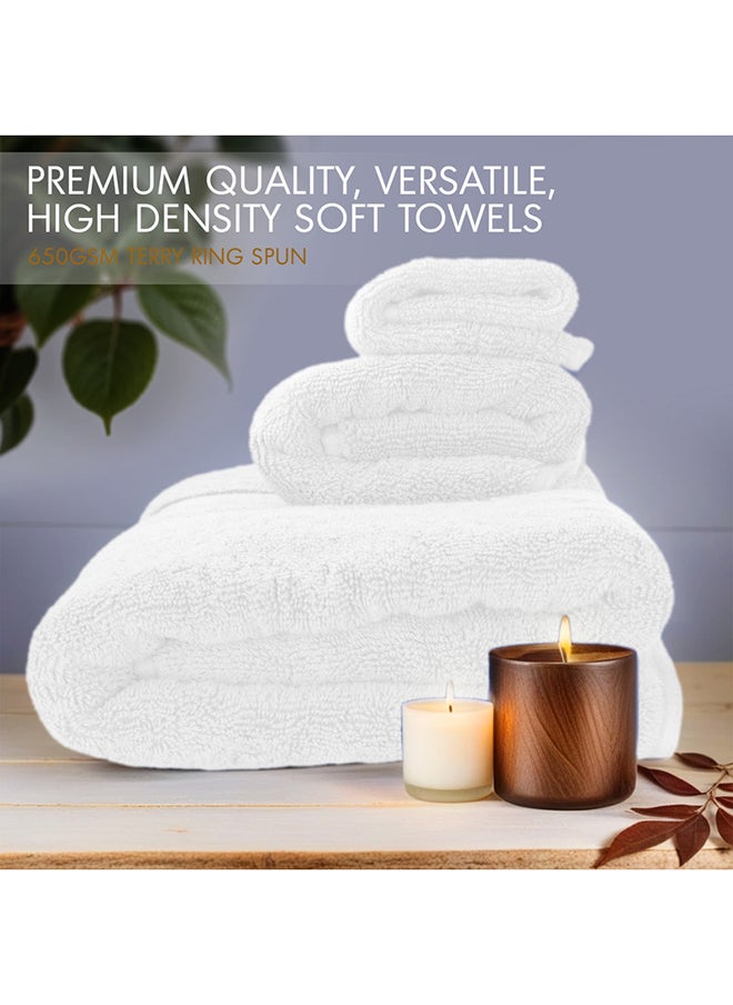 Hotel Linen Klub Hotel Linen Klub LUXURY PACK of 3  Antimicrobial  Bathroom Towel Set 100% Cotton 650 GSM Terry Dobby Border Ring Spun Super Soft Quick Dry Highly Absorbent-Bath Towel Hand Towel and Face Towel White  - Image 3