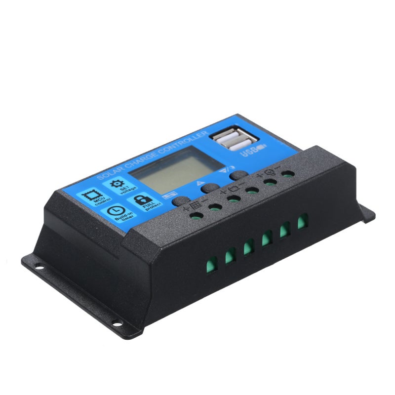 Solar Charge Controller: 50A Blue - Dual 5V/2.5A USB Output Multi-Protection Lead-Acid Battery Charger for Home Industrial Commercial Use - Image 2
