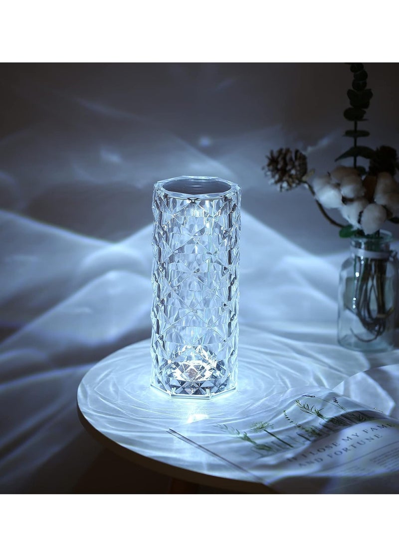 ELTRAZONE Touching Control Rose Crystal Lamp, 16 Color Changing RGB Night Light Touch Lamp withRemote Control, Rechargeable LED Rose Diamond Table Lamps for Bedroom Living Room, Kids Room (AT02) - Image 1
