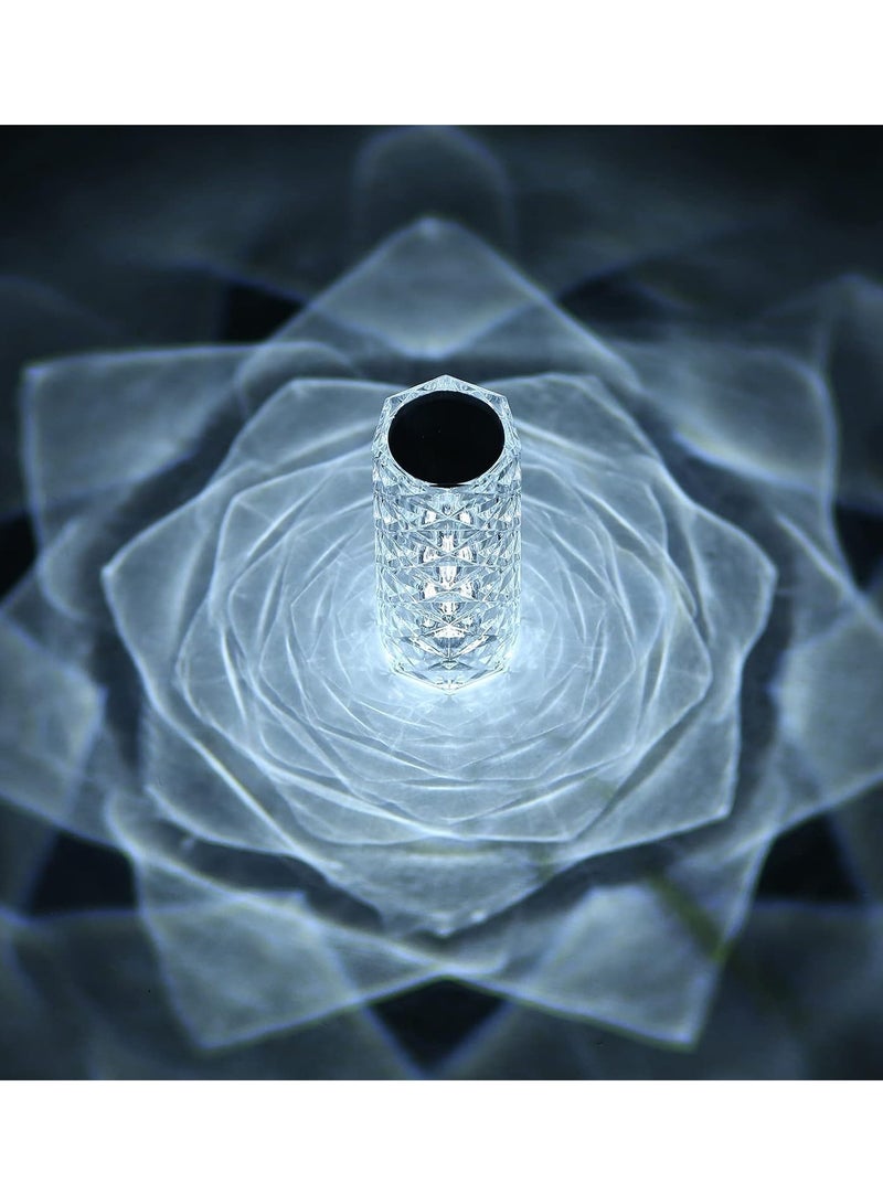 ELTRAZONE Touching Control Rose Crystal Lamp, 16 Color Changing RGB Night Light Touch Lamp withRemote Control, Rechargeable LED Rose Diamond Table Lamps for Bedroom Living Room, Kids Room (AT02) - Image 4