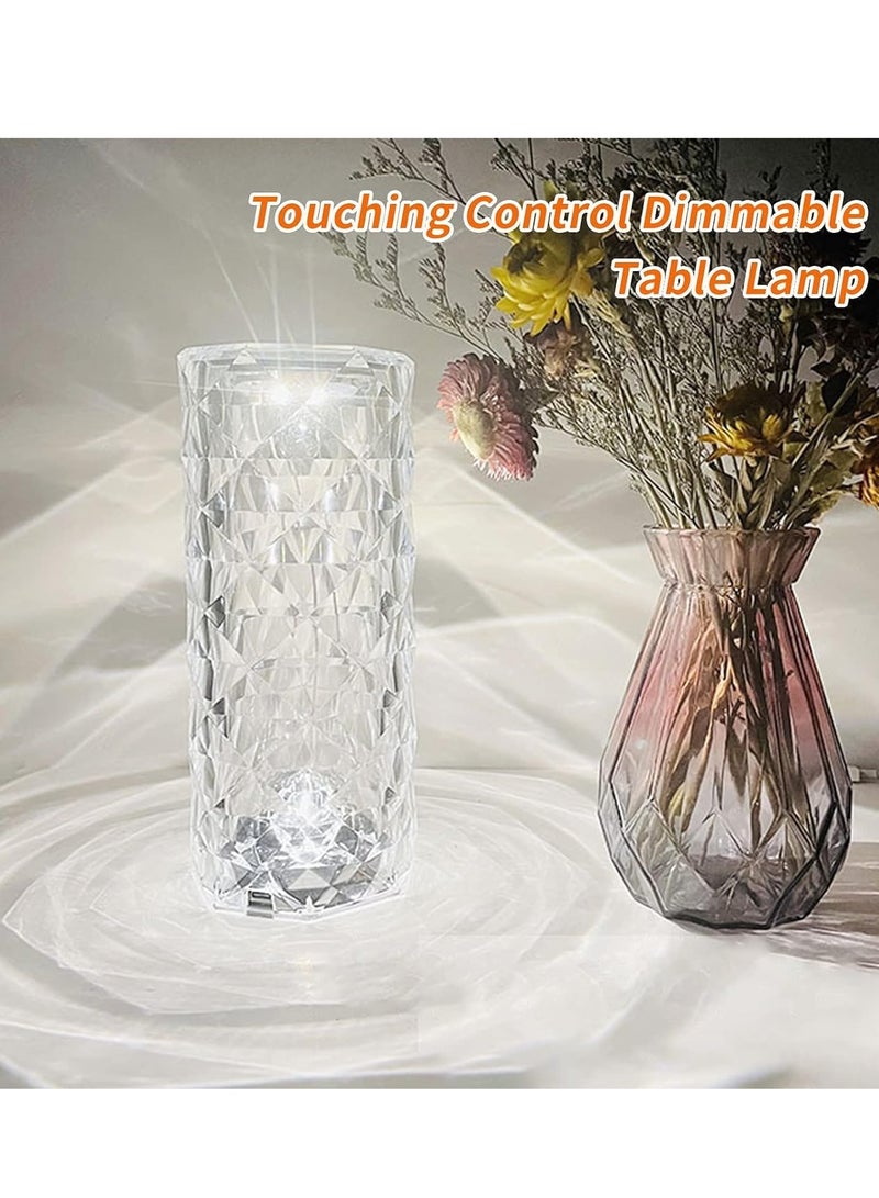 ELTRAZONE Touching Control Rose Crystal Lamp, 16 Color Changing RGB Night Light Touch Lamp withRemote Control, Rechargeable LED Rose Diamond Table Lamps for Bedroom Living Room, Kids Room (AT02) - Image 2