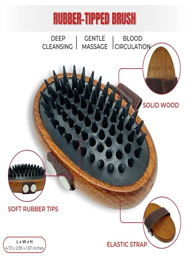 ENUKYCOM Wooden Pet Grooming Kit for Short-Haired & Double-Coated Dogs Cats Horses- Includes Bristle Brush, Massage Brushes & Deshedding Tools -Dog Brush for Shedding - Best Deshedding Comb - Idea Gift - Image 5