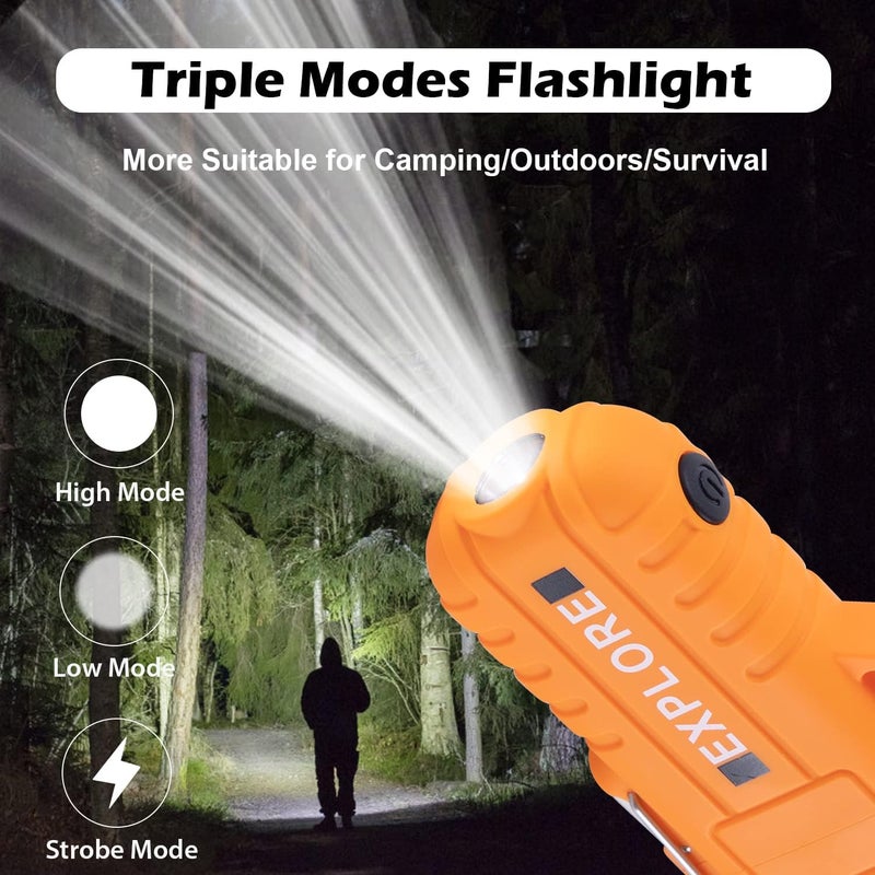 LCFUN Arc Plasma Waterproof Lighter Electric Windproof Lighter USB Type C Rechargeable Flameless Cool Lighters with Flashlight for Camping, Survival,Outdoor Adventure, Tactical (Orange) - Image 4