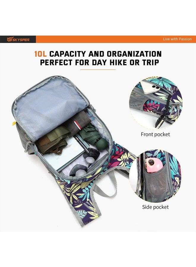 SKYSPER Small Daypack 10L Hiking Backpack Packable Lightweight Travel Day Pack for Women Men(Leaf)  - Image 4